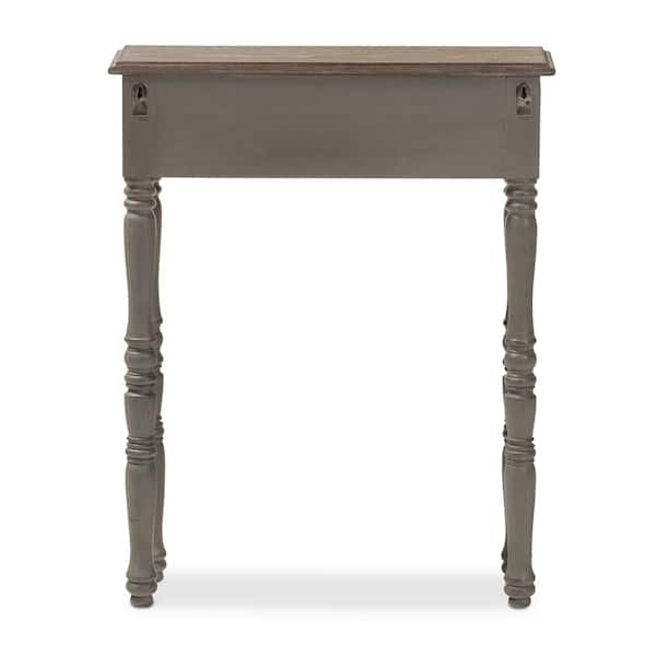 Baxton Studio Noemie 8 in. Brown Rectangle Wood Console Table with