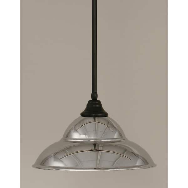 Unbranded Sparta 100-Watt 1-Light Matte Black Bowl Mini Pendant Light with Glass Shade