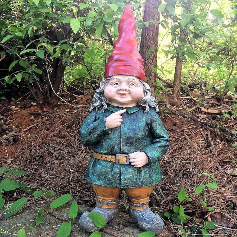Large Old World Female Garden Gnome Statue in Red Hat