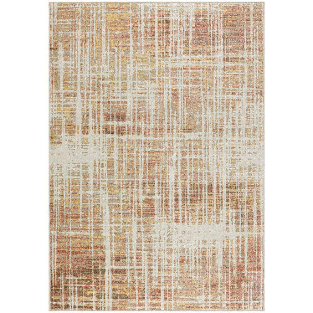 Nourison Washable Decor Beige Peach 9 ft. x 12 ft. Abstract ...