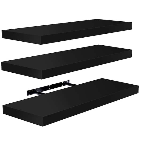 Sorbus Floating 2 in. W x 11 in. D Black Decorative Wall Shelves