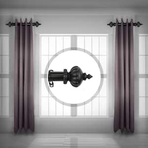 Imperial 1.5 inch Side Single Curtain Rod Adjustable 12-20 inch long (Set of 2) - Black