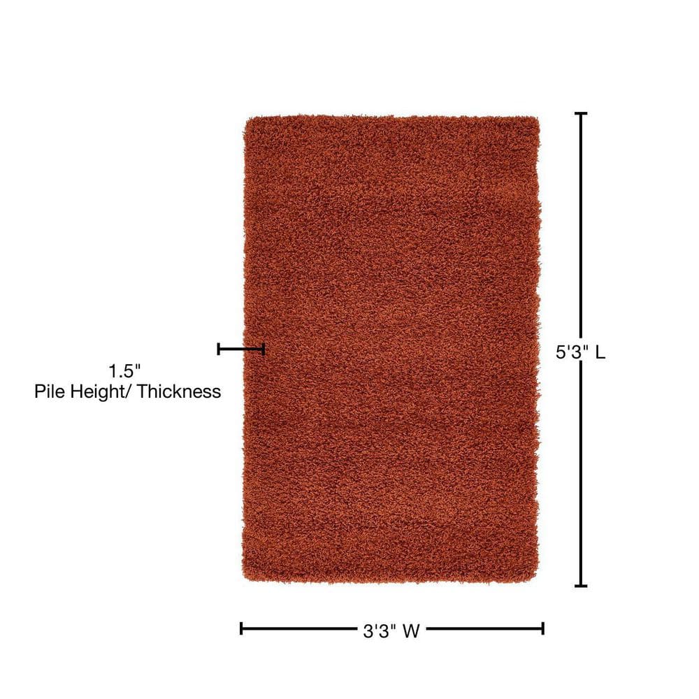 Luxurious 8' x 10' Blue Solid Shag Synthetic Area Rug
