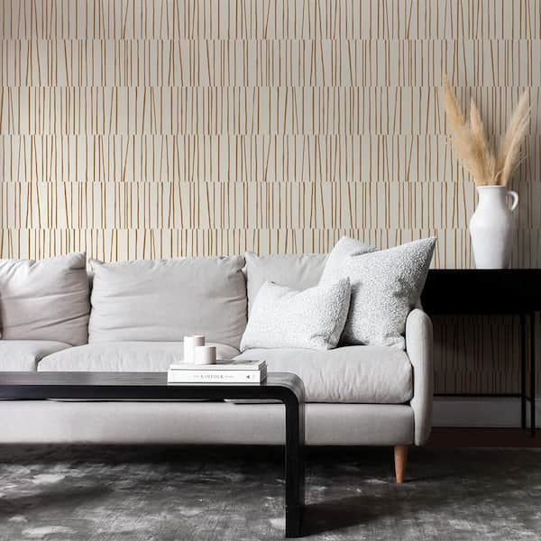 Bobby Berk Copper and Cream Shift Vinyl Peel and Stick Wallpaper Roll (Covers 28 sq. ft.)