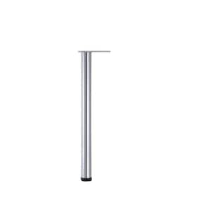 43 1/4 in. (1100 mm) Chrome Steel and ABS Round Table Leg with Leveling Glide
