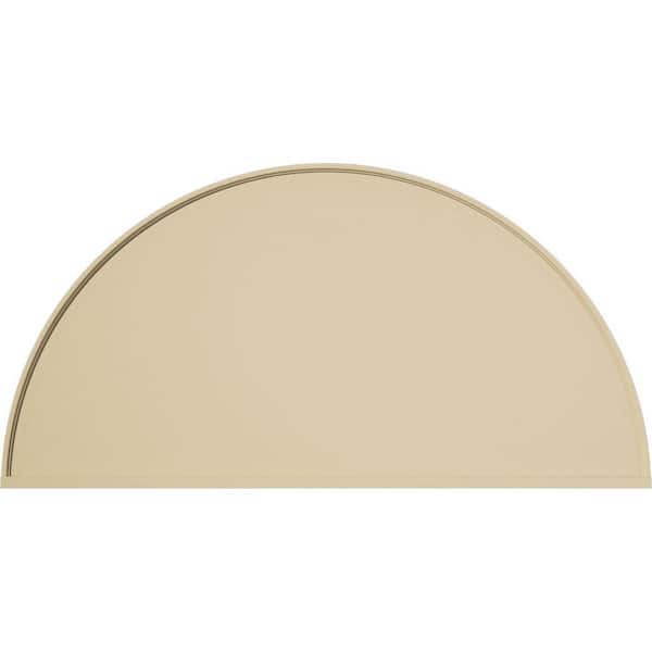 58-in W x 29-in H x 2-in P Half Round Smooth Signature Urethane Pediment, Primed Tan