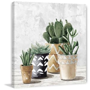 "Triangle Pots" by Marmont Hill Unframed Canvas Nature Wall Art 40 in. x 40 in.