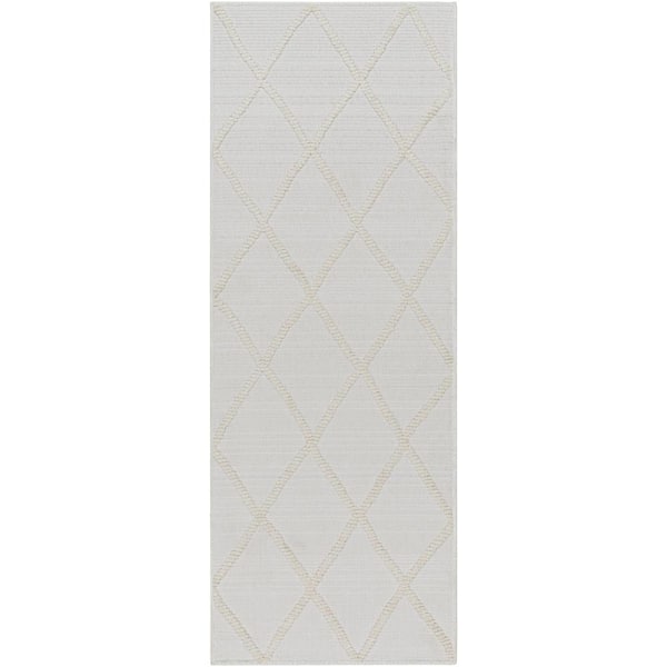 Livabliss Lyna Cream Morrocan 3 ft. x 7 ft. Machine-Washable Indoor Runner Area Rug