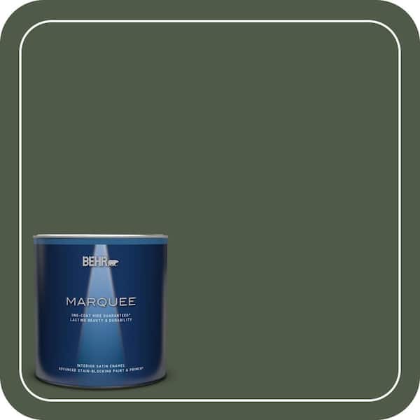 BEHR MARQUEE 1 qt. #440F-7 Fresh Pine Satin Enamel Interior Paint & Primer