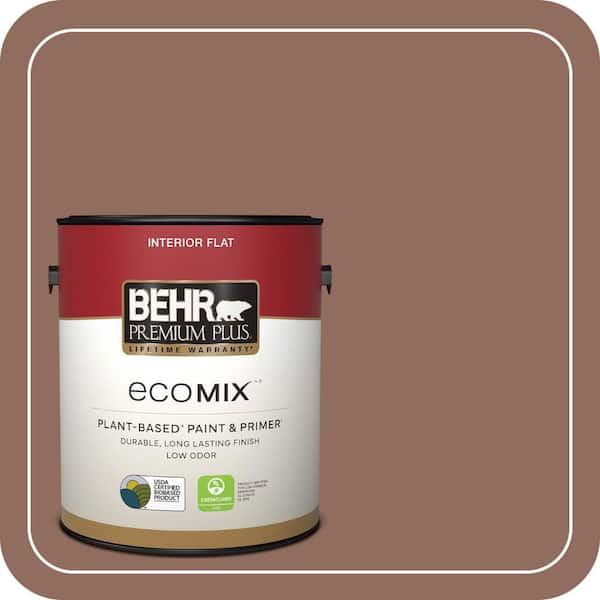 1 gal. #220F-6 Chocolate Curl Flat EcoMix Plant-Based Interior Paint & Primer