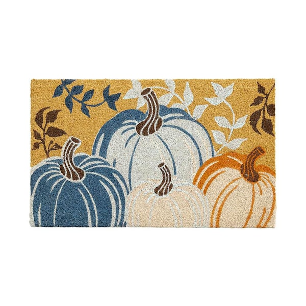 Bold Pumpkins Multicolor 18 in.  x  30 in. Coir Halloween Outdoor Doormat