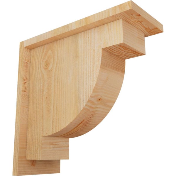 Ekena Millwork 6 in. x 14 in. x 14 in. Douglas Fir Alpine Rough Sawn Corbel with Backplate
