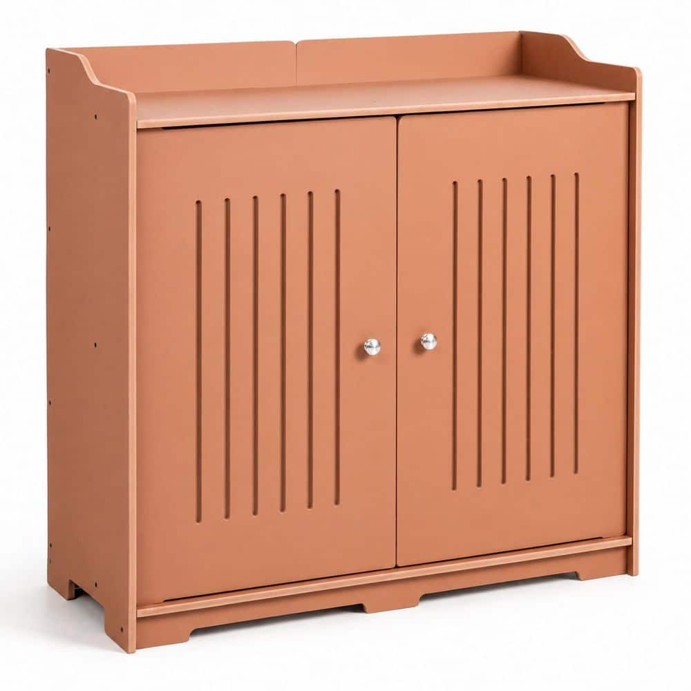 38 in. W x 15 in. D x 37 in. H Brown PVC Outdoor Storage Cabinet Double Door Organizer with Shelf price history on PriceWatchPro