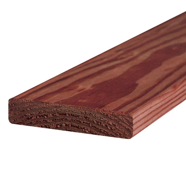 WeatherShield 5/4 in. x 6 in. x 4 ft. Premium Redwood-Tone Pressure-Treated Lumber
