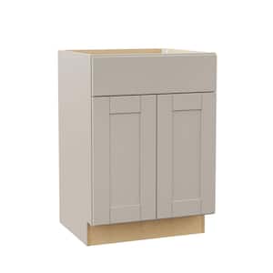 Shaker 24 in. W x 21 in. D x 34.5 in. H Assembled Bath Base Cabinet in Dove Gray without Shelf