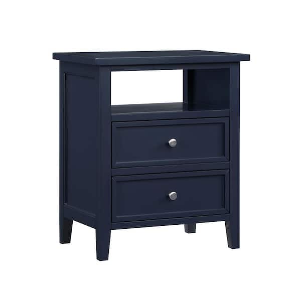Walker Midnight Blue 2-drawer 22.75 in. W Nightstand 834-10-14