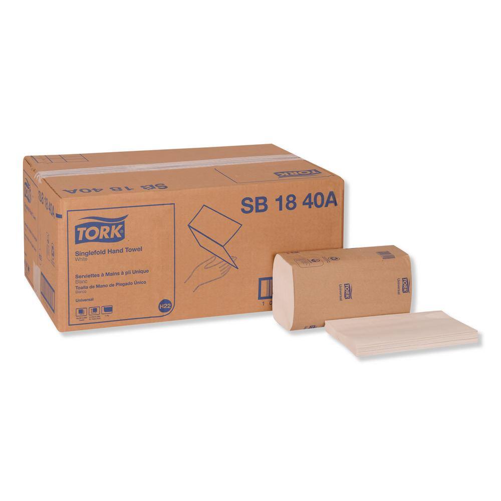 TORK Universal Singlefold Paper Towels, 9.13 in. x 10.25 in., White