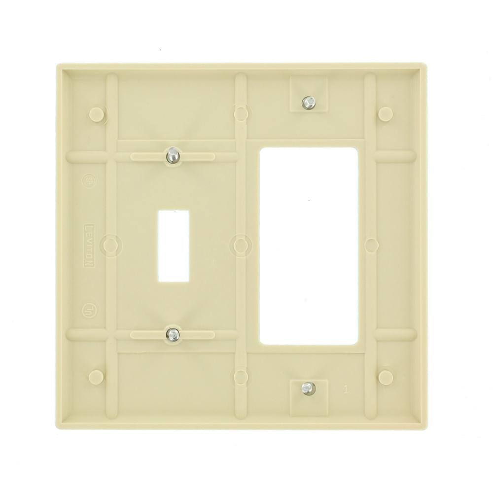 Ivory Thermoset 2-Gang Toggle and Decora Wall Plate