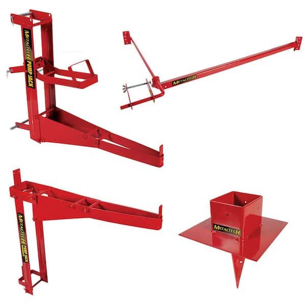 30 ft. Steel Pump Jack Scaffolding System 2-Pole Kit with Workbenches, Braces, and Pole Anchors