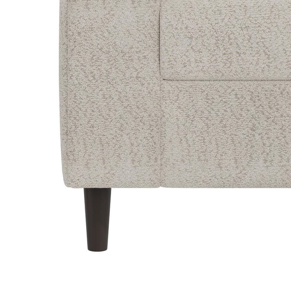 Oatmeal Beige Boucle Fabric Lawson Sofa with Solid Wood Legs