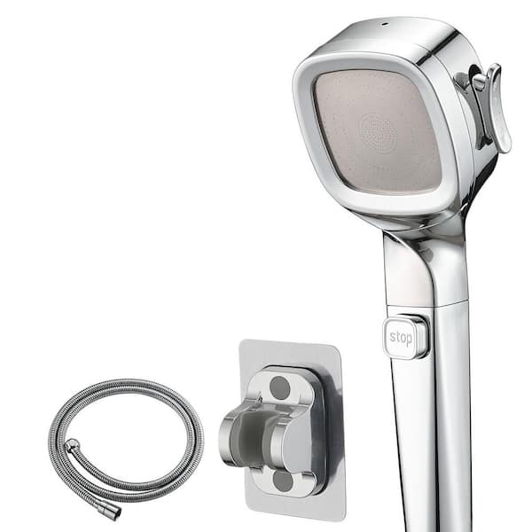 YASINU High Pressure 4-Spray Wall Mount Handheld Shower Head 1.5 GPM with Pause Button For RV Camper, Travel Trailer in Chrome
