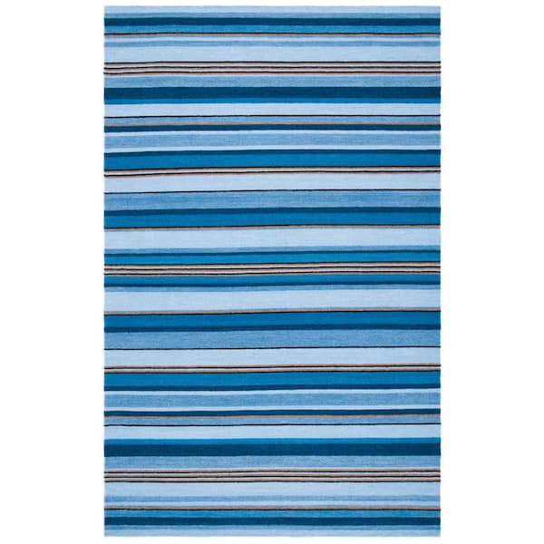 SAFAVIEH Striped Kilim Blue Rust 5 ft. x 8 ft. Striped Area Rug