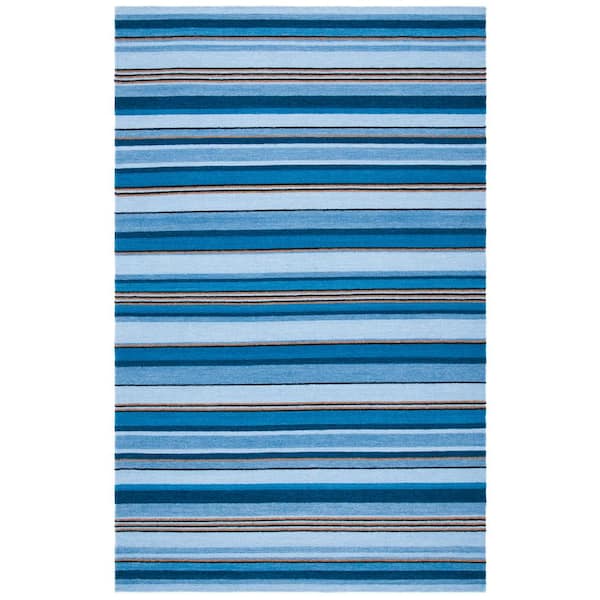 SAFAVIEH Striped Kilim Blue Rust 6 ft. x 9 ft. Striped Area Rug