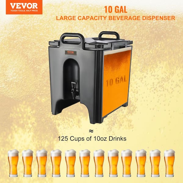 VEVOR Insulated Beverage Dispenser 2.5 Gal Beverage Server Hot and Cold Drink  Dispenser, Black LRYLJ25GALLON09B3V0 - The Home Depot