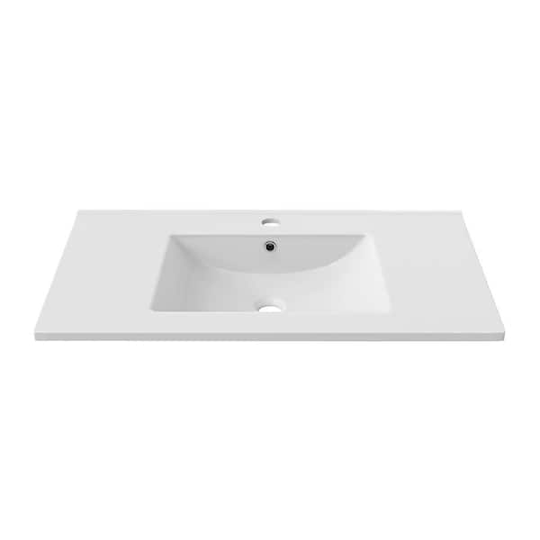 47.56 in. W x 18.31 in. D Ceramic Vanity Top in Glossy White
