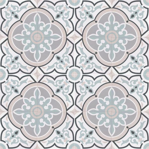 Monbleu Molenbek 8 in. x 8 in. Patterned Look Matte Porcelain Floor and Wall Tile Sample