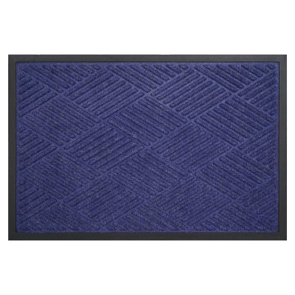 Graphite Grid Blue colored 36 in. x 60 in. Indoor/Outdoor Doormat