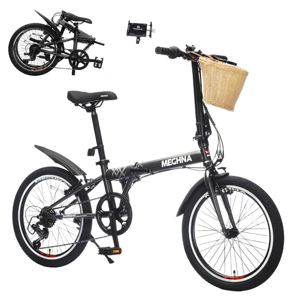 20 Inch 6-Speed Folding Bike, Steel Frame with Basket, Phone Holder and Dual V-Brake price history on PriceWatchPro