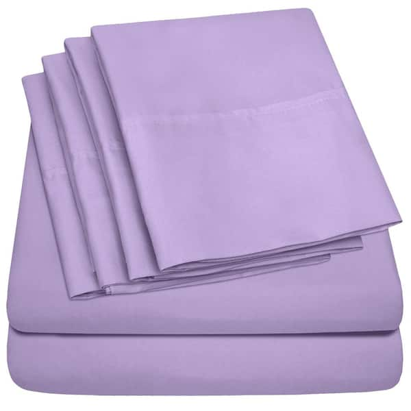 Sweet Home Collection 1500 Thread Count Sheet Set, Purple, Queen Set