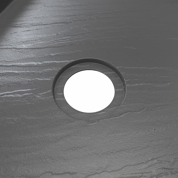 SlimLine 63 in. x 60 in. Alcove Single Threshold Shower Pan Base with Left Drain in Slate Gray