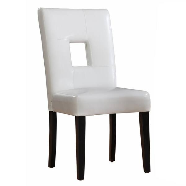 HomeSullivan White Keyhole Back Dining Chairs (Set of 2)