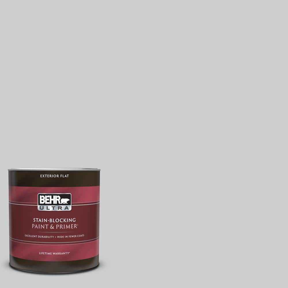 BEHR ULTRA 1 Qt. 760E2 Manhattan Mist Flat Exterior Paint & Primer 485004 The Home Depot