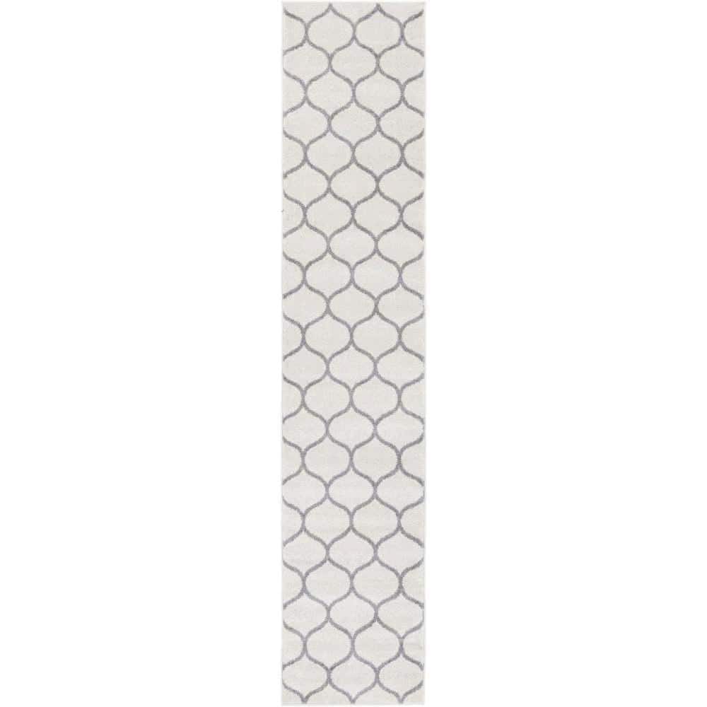 Trellis Frieze Collection Area Rug - Rounded (2 ft.  x 10 ft. Runner Ivory/Gray) price history on PriceWatchPro
