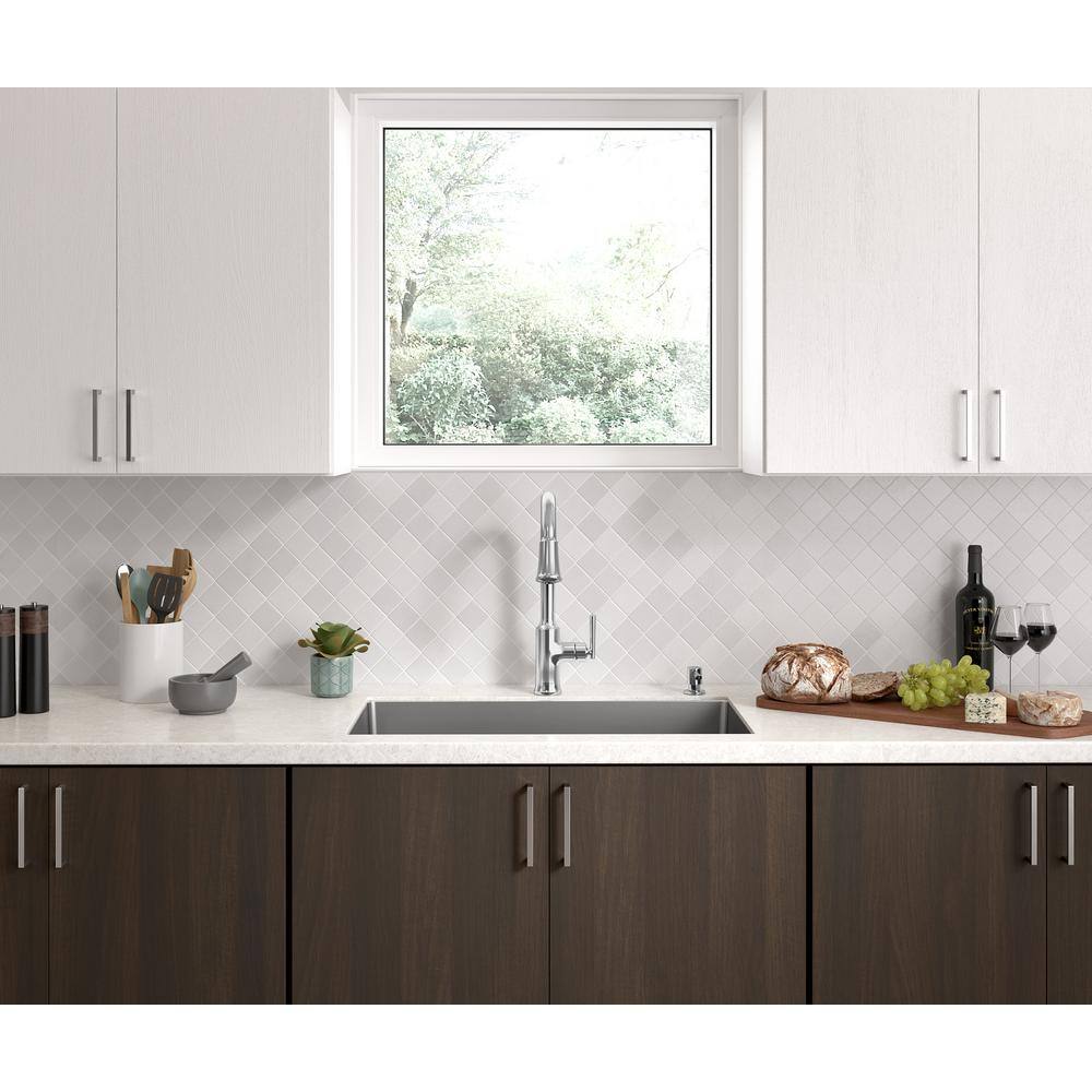 Chrome Transitional Kitchen Faucet with Pull-Down Sprayer