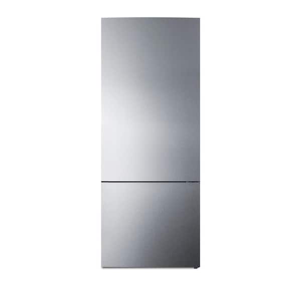 Summit Appliance 27 in. 14.8 cu. ft. Bottom Freezer Refrigerator in Stainless Steel Counter Depth