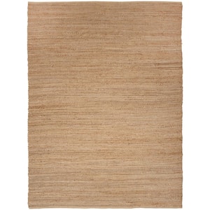 Natural Jute Natural 9 ft. x 12 ft. All-Over Design Contemporary Area Rug