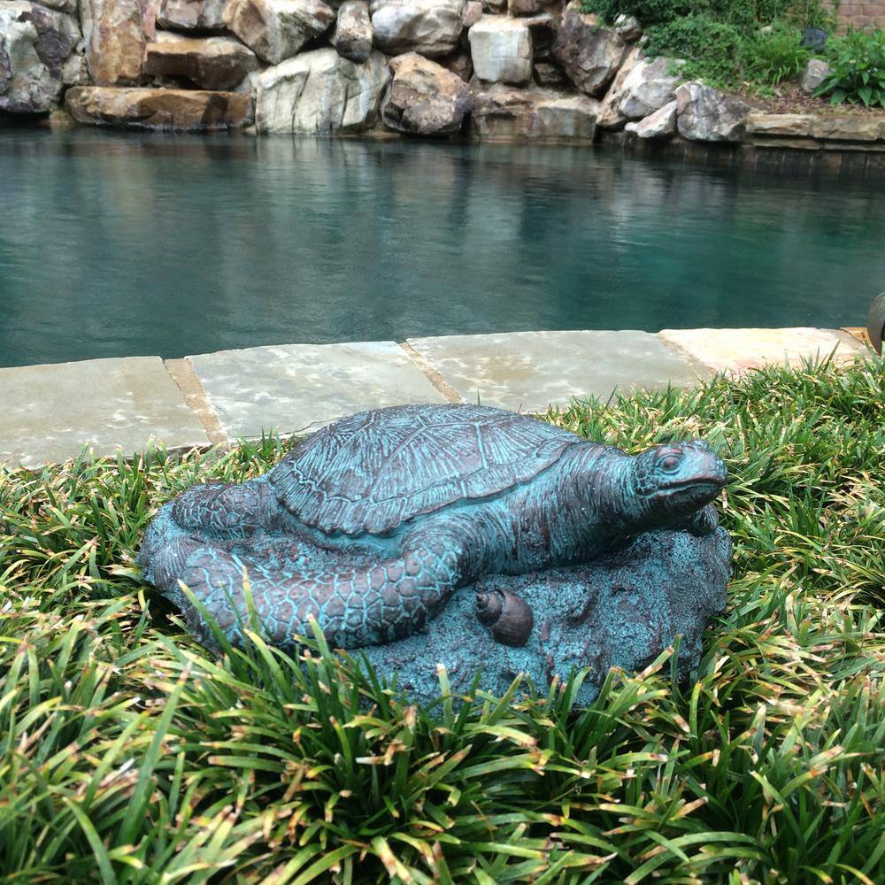 Bronze Patina Sea Turtle Coastal Stepping Stone for Indoor/Outdoor Use