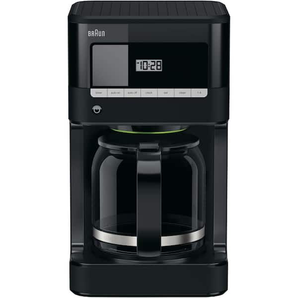 BrewSense 12-Cup Programmable Drip Coffee Maker in Black with Temperature Control