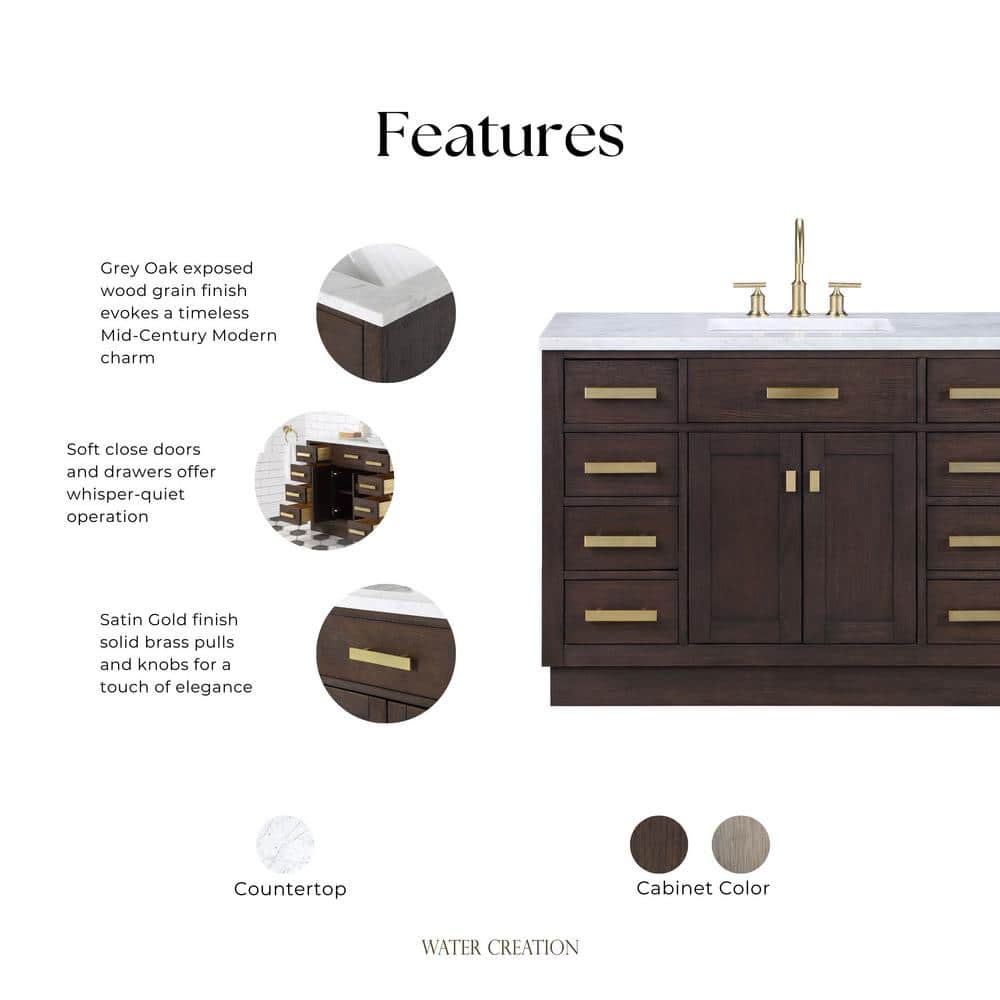 Chestnut 48" Brown Pine Vanity with White Ceramic Sink