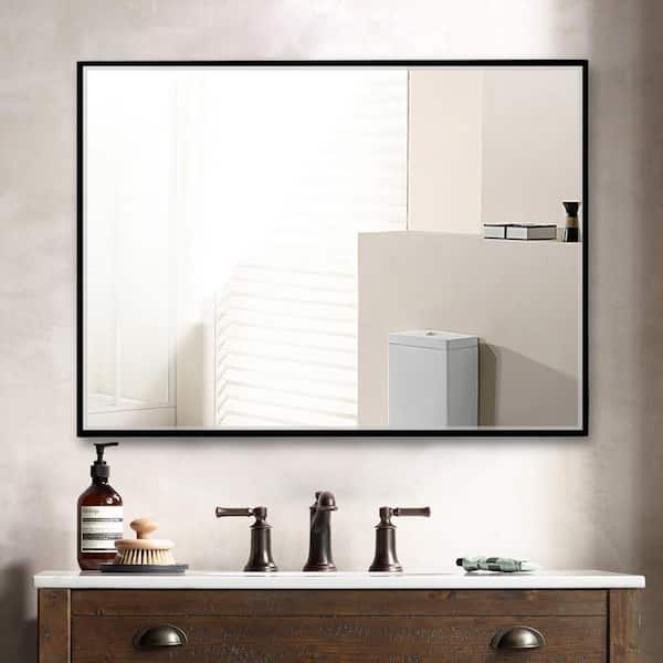 Dovelina 39 in. x 30 in. Rectangle Glam Beveled Rectangle Wall Vanity Bathroom Mirror