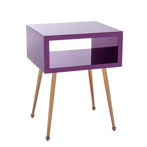 Wateday Open Shelf Purple Nightstand, 23.22"Hx17.91"Wx15.16"D