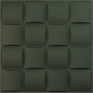 19 5/8 in. x 19 5/8 in. Baile EnduraWall Decorative 3D Wall Panel, Satin Hunt Club Green (Covers 2.67 Sq. Ft.)