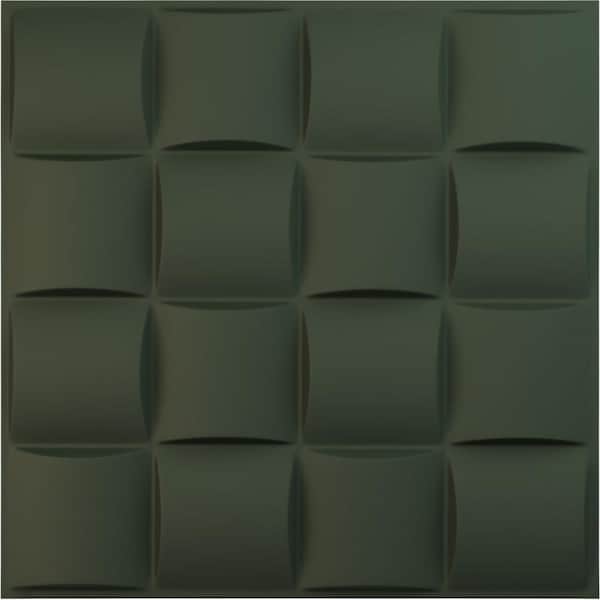 Ekena Millwork 19 5/8 in. x 19 5/8 in. Baile EnduraWall Decorative 3D Wall Panel, Satin Hunt Club Green (12-Pack for 32.04 Sq. Ft.)