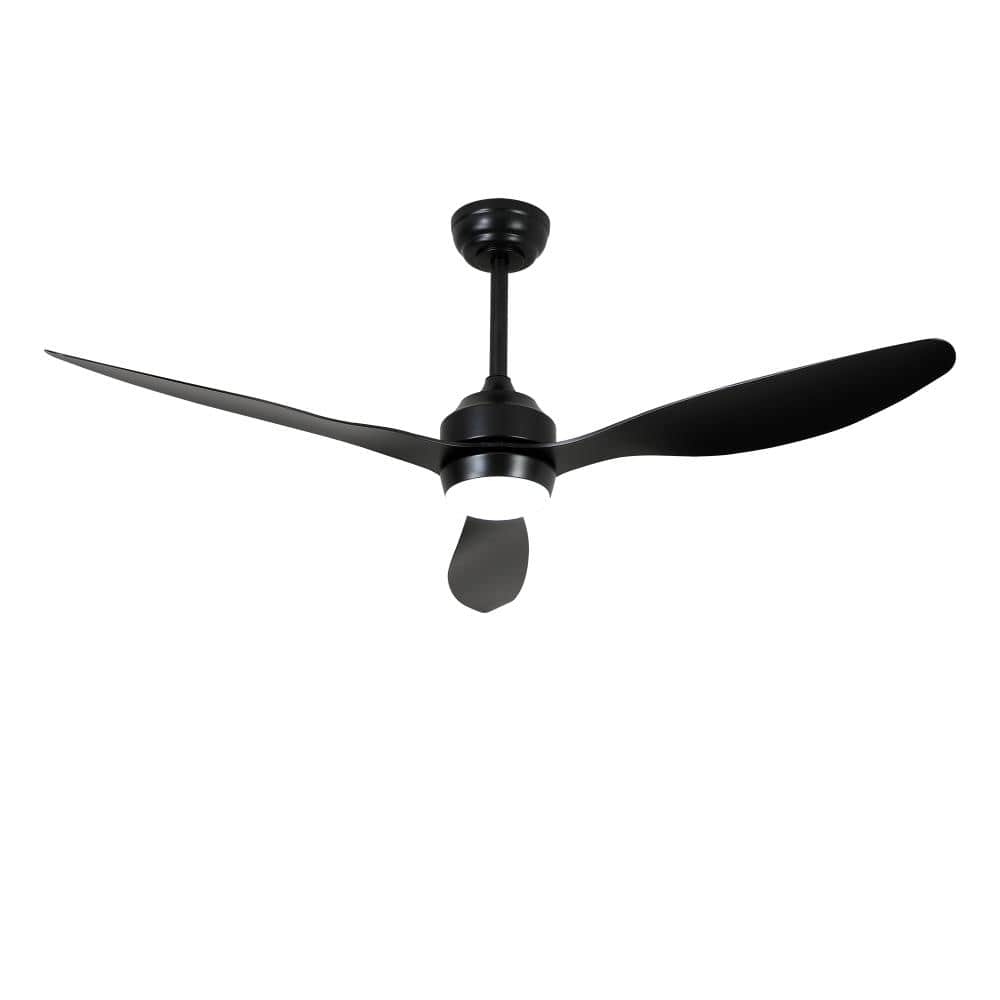 52 in. Matte Black Downrod Mount 3-Blade Ceiling Fan with Light, 6-Speed Reversible DC Motor price history on PriceWatchPro