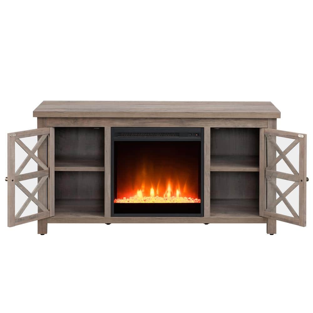 Gray Oak 47'' TV Stand with Electric Fireplace