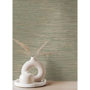 Alton Copper Faux Grasscloth Paper Non-Pasted Textured Wallpaper